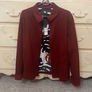 NWT Express Burgundy / Burnt Orange Bomber Jacket